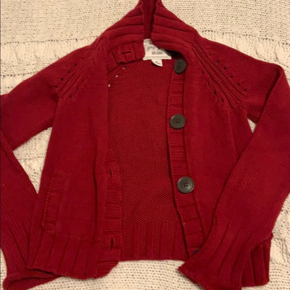 gap girl button up cartigan